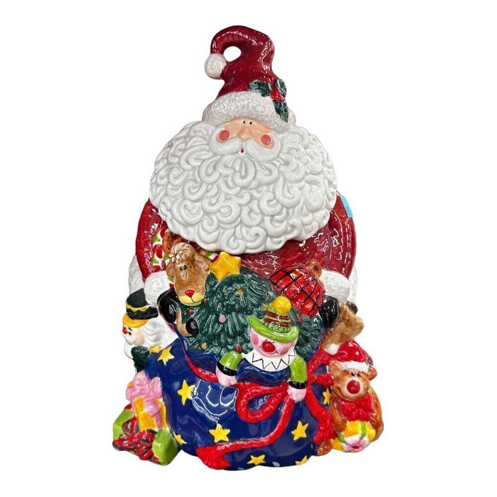 Vintage JC Penny Home Collection Santa & Toys Cookie Jar